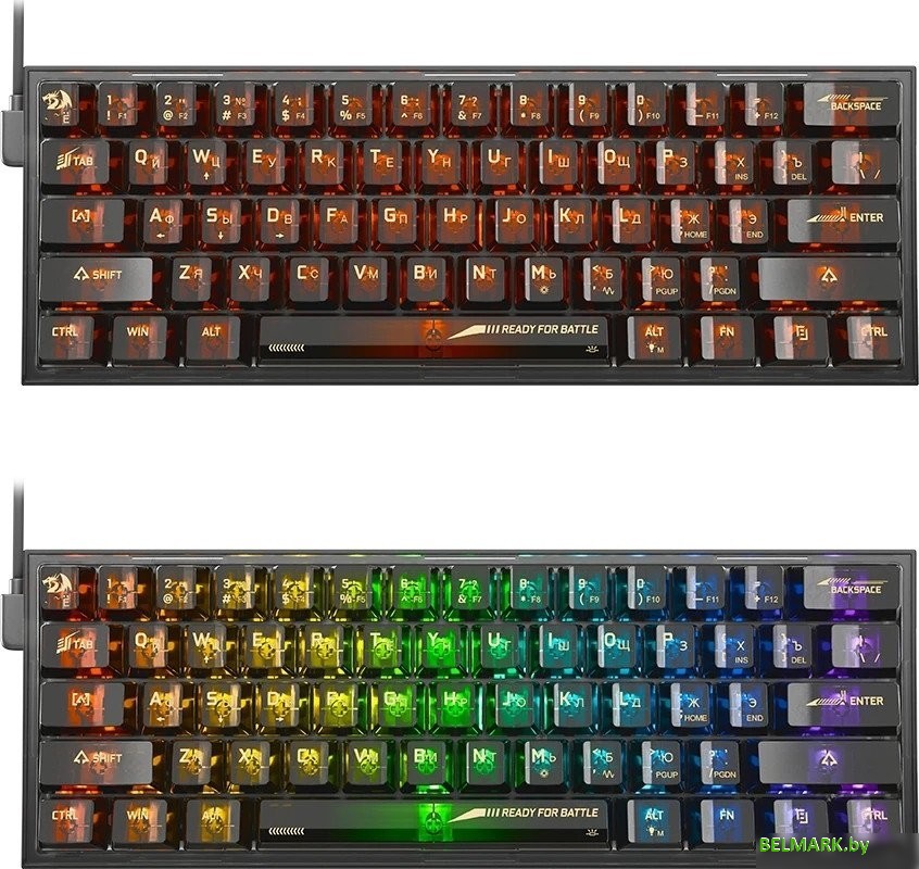 Клавиатура Redragon Fizz (прозрачный/черный) - фото2