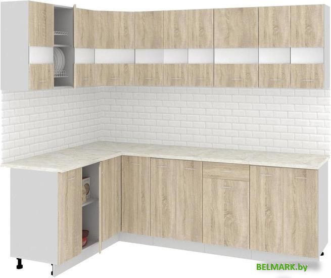 Угловая кухня Кортекс-мебель Корнелия Экстра 1.5x2.4м (дуб сонома/мадрид) - фото