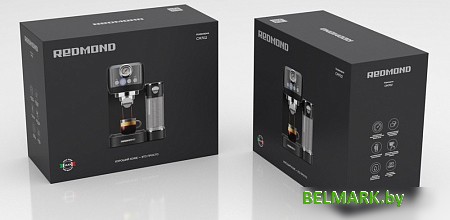 Рожковая кофеварка Redmond CM702 (черный/хром) - фото2
