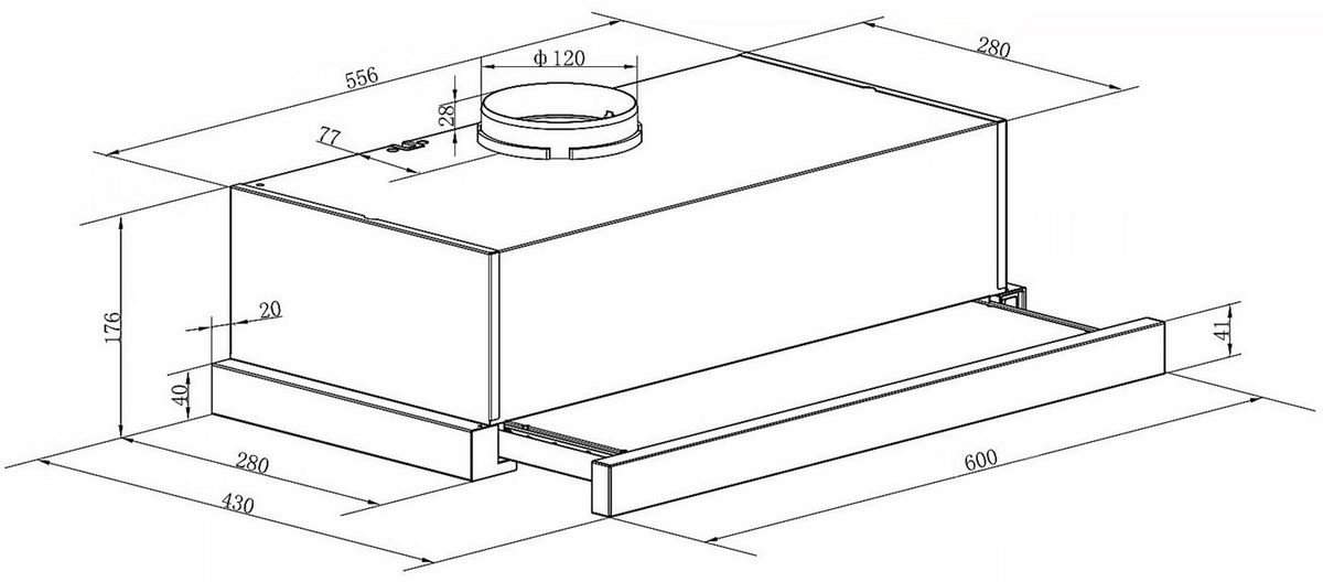 Кухонная вытяжка Weissgauff TEL 06 1M BE - фото2