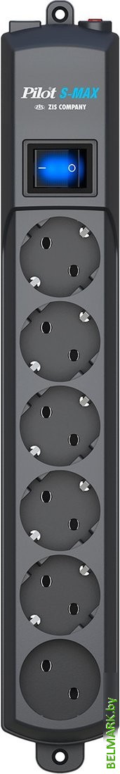 Сетевой фильтр Pilot S-Max (3 м, 6 розеток, серый) - фото2