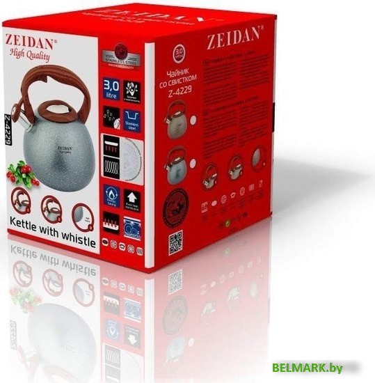 Чайник со свистком ZEIDAN Z-4229 (серый) - фото2