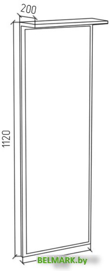 Зеркало МДК ПРЗ 400x1120x200 (дуб млечный) - фото2