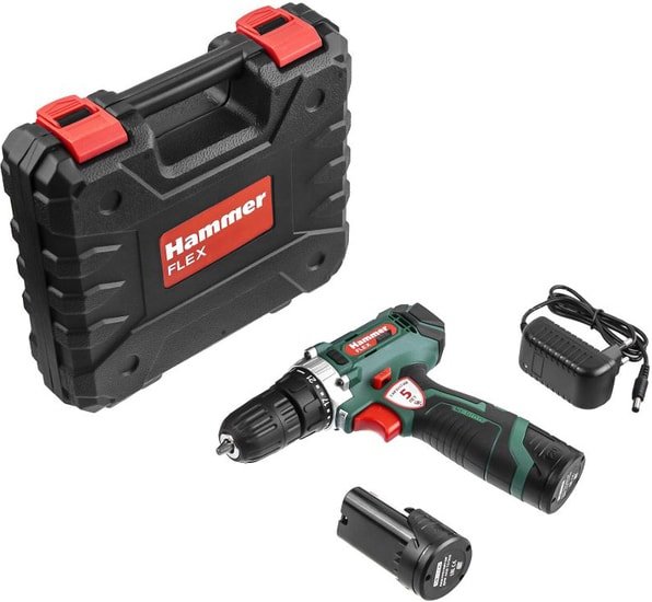 Дрель-шуруповерт Hammer ACD12/2CS (с 2-мя АКБ, кейс) - фото