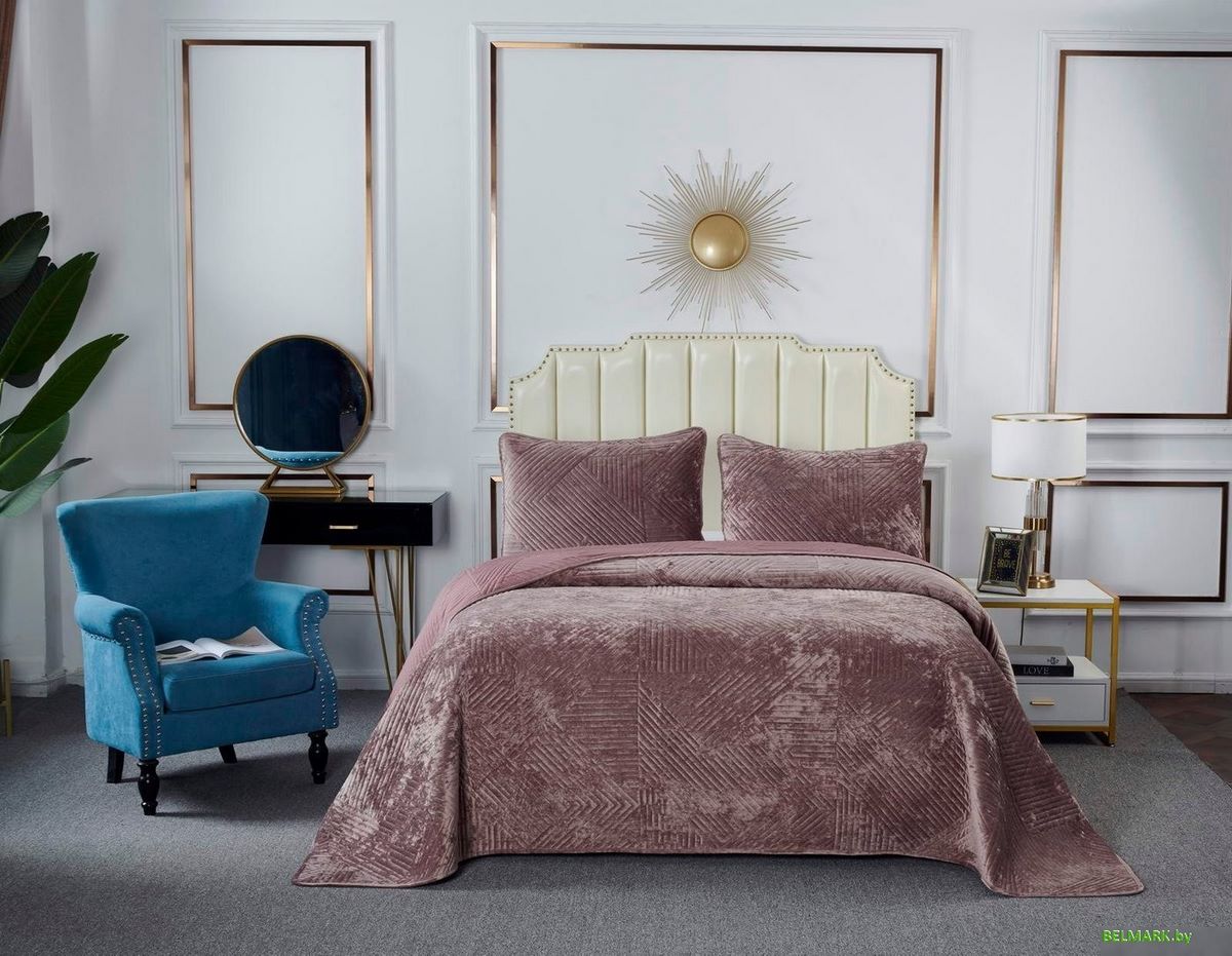 Набор текстиля для спальни Sofi De MarkO Патрисия 160x220 Пок-П-160x220пр1 (пепельная роза 1) - фото