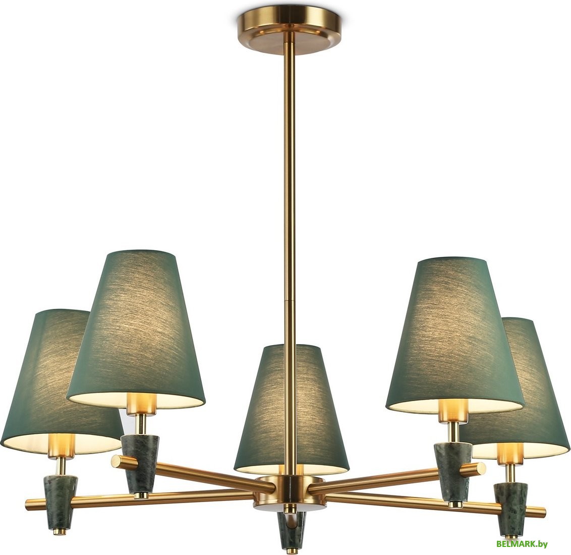 Подвесная люстра Ambrella LH75051/5 BS/GN (латунь/зеленый) - фото
