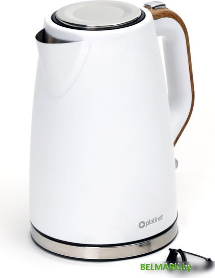 Электрический чайник Platinet Velvet Wooden (белый) - фото2