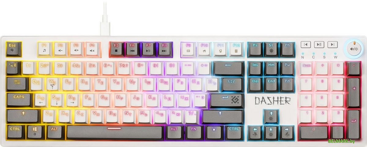 Клавиатура Defender Dasher GK-472 (белый/серый) - фото