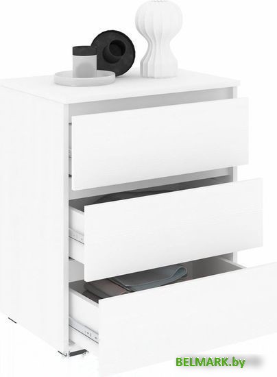 Комод Кортекс-мебель Бари 60 3ш (белый/белый/белый) - фото2
