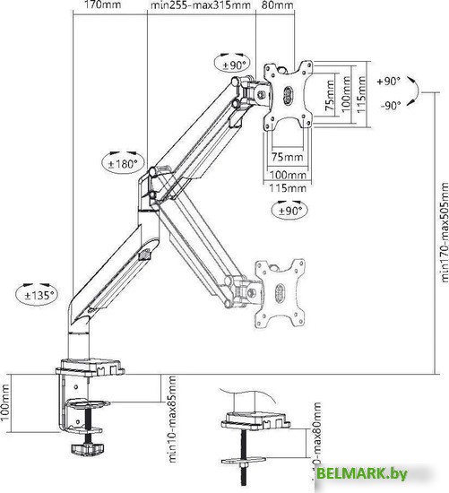 Кронштейн Ultramounts UM708 (серебристый) - фото2