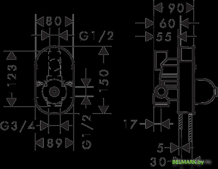 Скрытый механизм Hansgrohe Focus E [31741180] - фото2