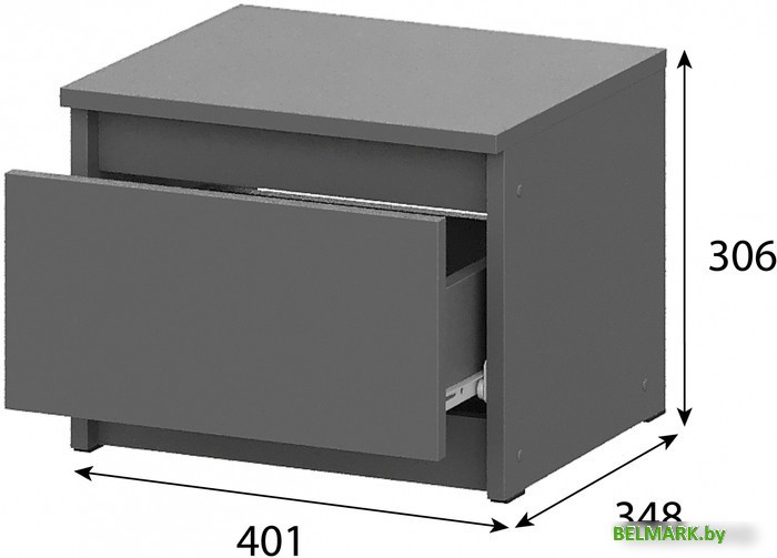 Тумба NN мебель Денвер 00-00111592 (графит серый) - фото2