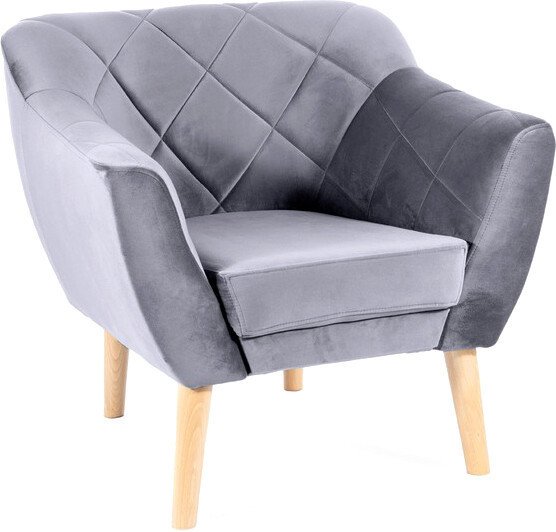 Интерьерное кресло Signal Karo 1 Velvet Bluvel 14 (серый/бук) - фото