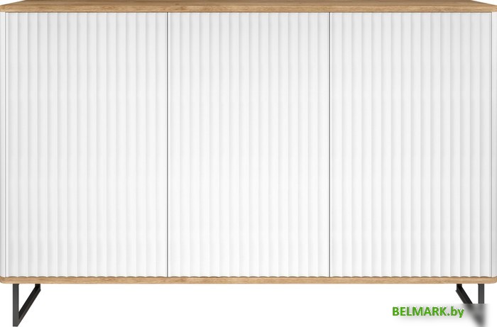 Комод Shtabe Royal 5051 эко (белый/дуб кантри золотой/черный) - фото