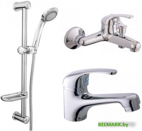 Комплект смесителей Rubineta Optima 10 + Optima 18 + Varianta Delta 625105 - фото