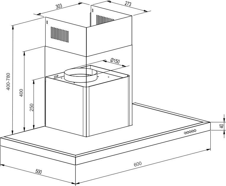 Кухонная вытяжка Schtoff AMG TD 600 Black (черный) - фото2
