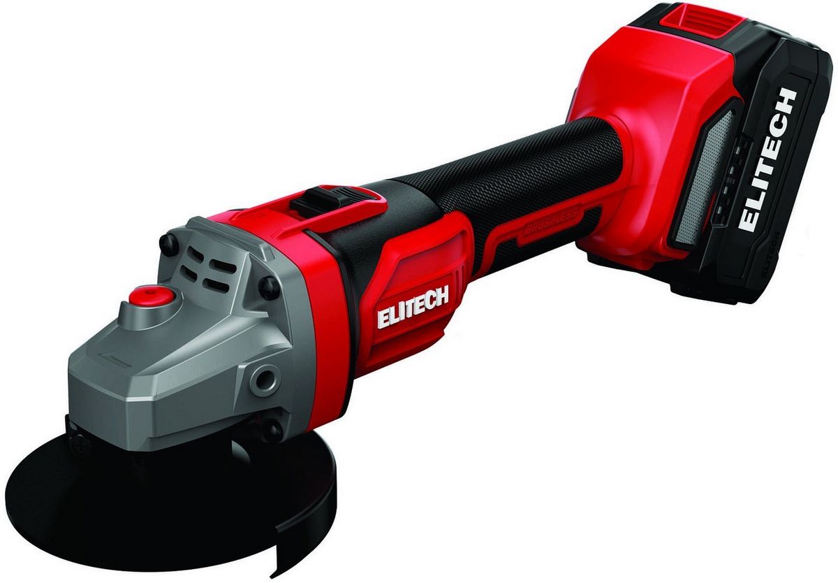 Угловая шлифмашина ELITECH МШУ 2012БЛ (с 2-мя АКБ, кейс) - фото
