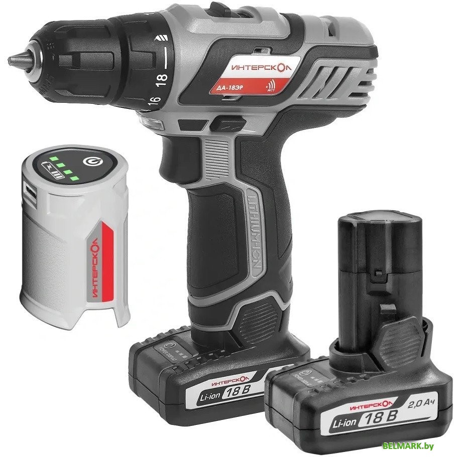 Дрель-шуруповерт Интерскол ДА-18ЭР 436.2.2.15 (с 2-мя АКБ) - фото