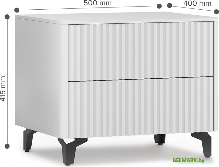 Тумба Shtabe Gross 6003 (RAL 9003/RAL 9003/черный) - фото2