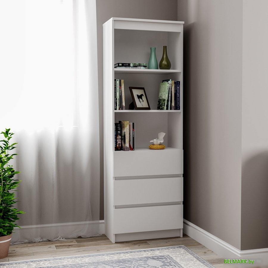 Книжный шкаф ДСВ Мори МСТ 600.3 (белый) - фото