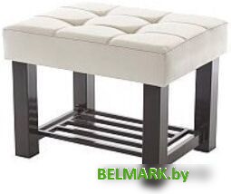 Банкетка AMC Lux 4 с полкой кожзам коричневый/бежевый/коричневый 4.1Б60232 - фото