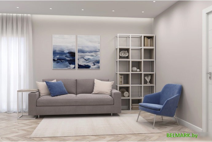 Стеллаж Hype Mebel Грос 105x210 (белый/дуб галифакс олово) - фото2