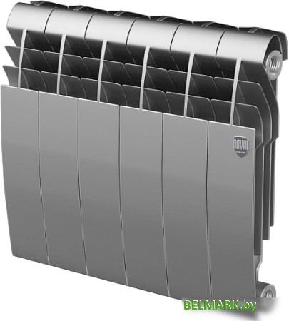 Биметаллический радиатор Royal Thermo BiLiner 350 Silver Satin (6 секций) - фото