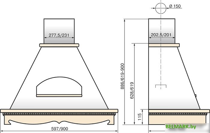 Кухонная вытяжка Elikor Бельведер 60П-650-П3Д (бежевый/дуб неокрашенный) - фото2