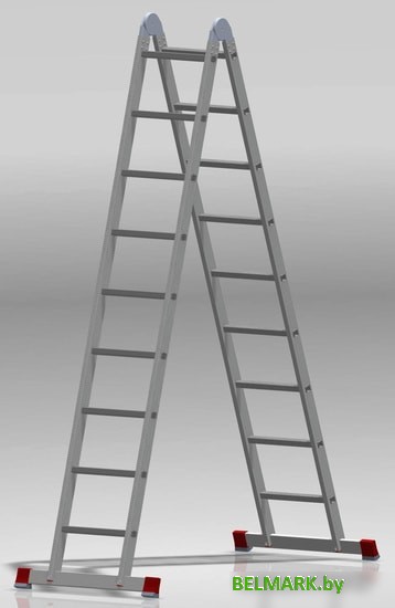 Лестница-трансформер Новая высота NV 331 шарнирная 2x9 ступеней - фото2