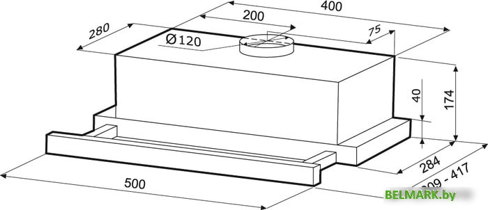 Кухонная вытяжка Krona Kamilla 500 Air 1 (белый) - фото2