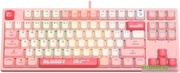 Клавиатура A4Tech Bloody S87 Energy Pink (Bloody BLMS Red Plus) - фото