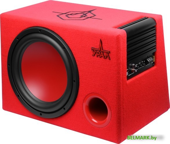 Корпусной активный сабвуфер Урал АС-У12А (красный) - фото
