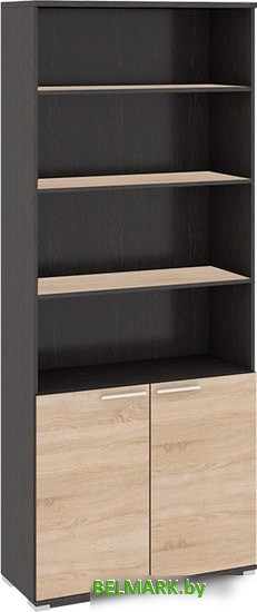 Книжный шкаф Трия Успех-2 ПМ-184.16 (венге цаво/дуб сонома) - фото