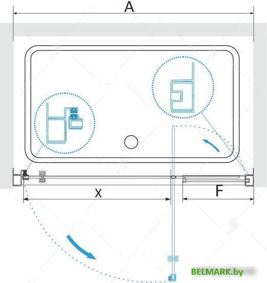 Душевая дверь RGW PA-02-B 41080208-14 (черный/прозрачное стекло) - фото2