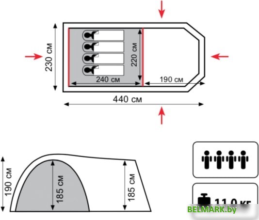 Палатка TRAMP Anaconda 4 v2 - фото2