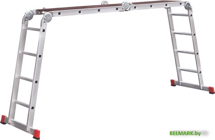 Лестница-трансформер Новая высота NV 333 с помостом профессиональная 4x5 ступеней - фото