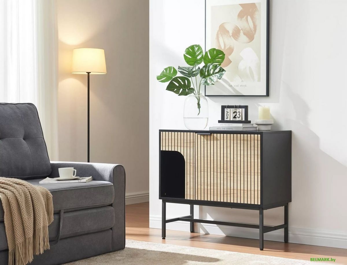 Комод Signal MAGO K3 (дуб/черный мат) - фото2