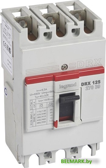 Выключатель автоматический Legrand DRX 12563A 3P 10kA 27039 - фото