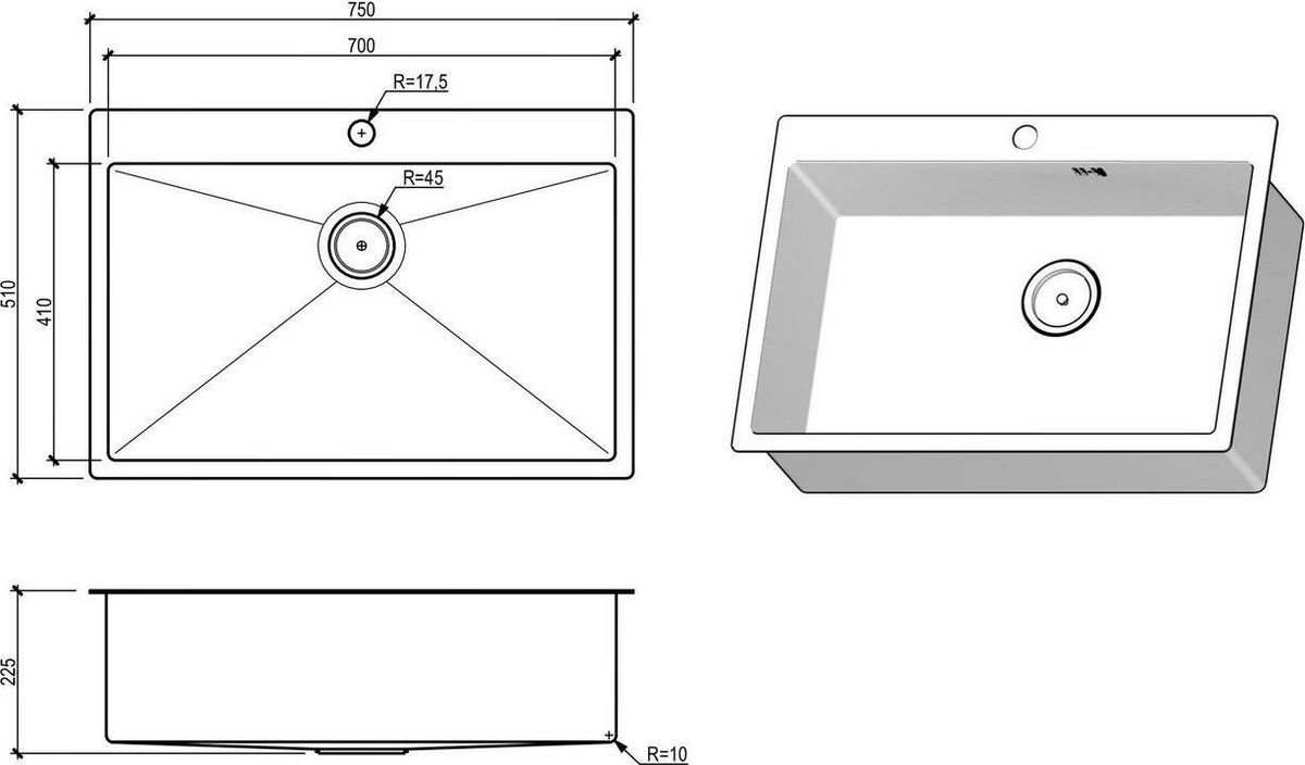 Кухонная мойка Floracio Steel F.7551.SS - фото2