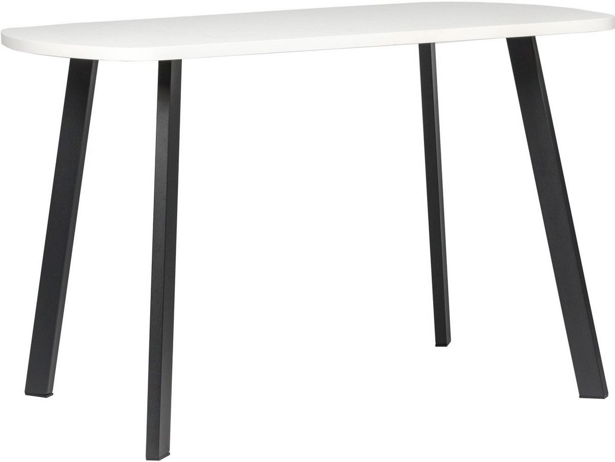 Кухонный стол ВВР Пластиковый (мрамор марквина белый/белый/черный профиль 110/70) - фото