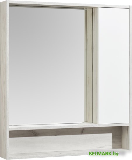 Акватон Шкаф с зеркалом Флай 80 1A237702FAX10 (белый/дуб крафт) - фото