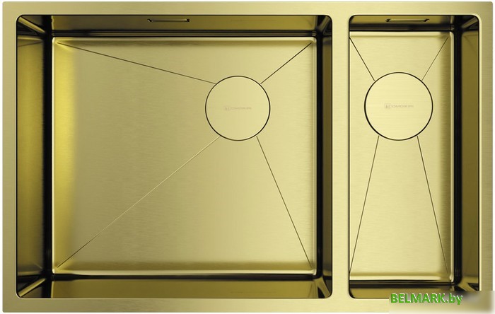 Кухонная мойка Omoikiri Taki 69-2-U/IF-LG-L Side (светлое золото) - фото