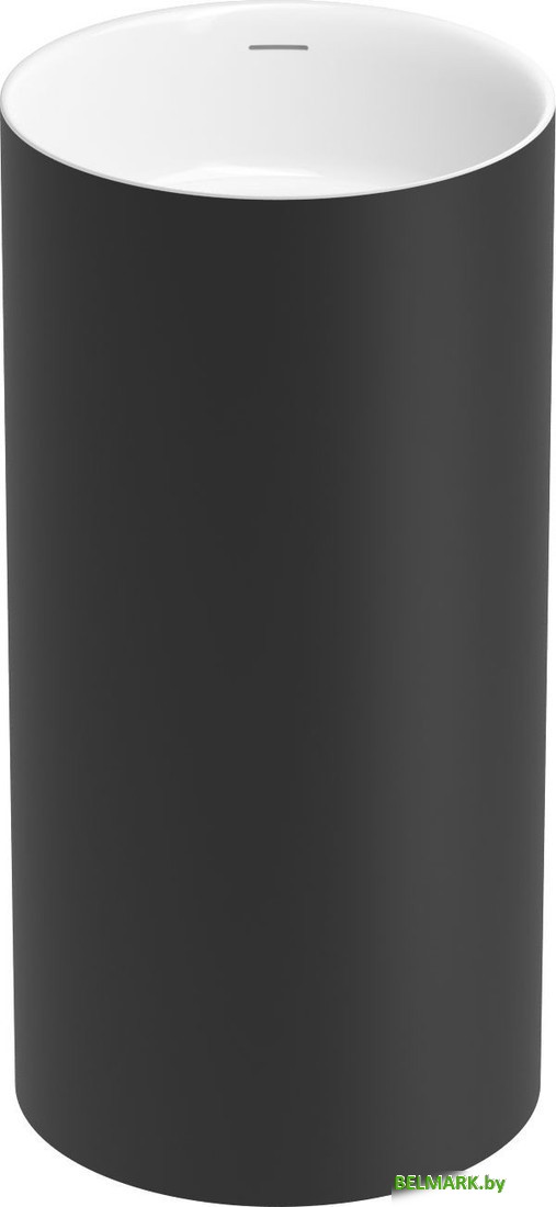 Умывальник Wellsee Chalice Perfection 230613000 (отдельностоящий, без отверстия под смеситель, матовый черный/глянцевый белый) - фото