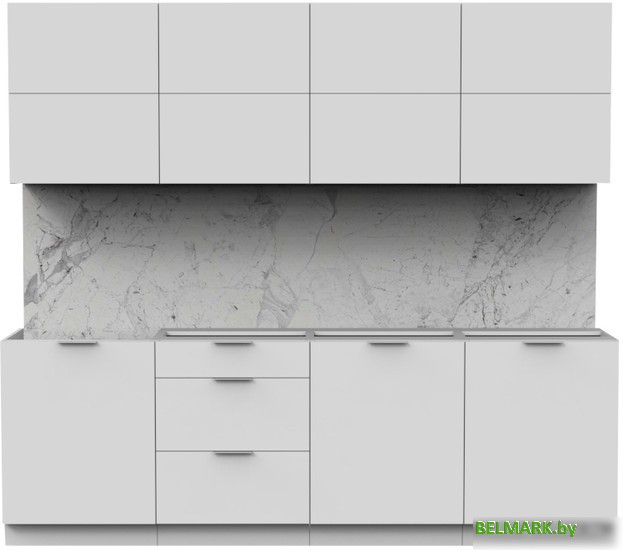 Готовая кухня Интермебель Микс Топ-38 2.4м без столешницы (белый премиум) - фото