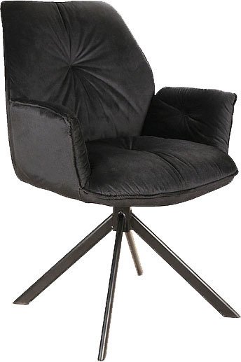 Стул с подлокотниками Signal Boogie II Velvet (bluvel 19 черный/черный матовый) - фото