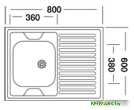 Кухонная мойка КромРус S 420 RUS (левая) - фото2