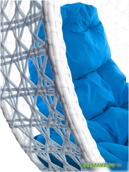 Подвесное кресло M-Group Для двоих Люкс 11510110 (белый ротанг/синяя подушка) - фото2