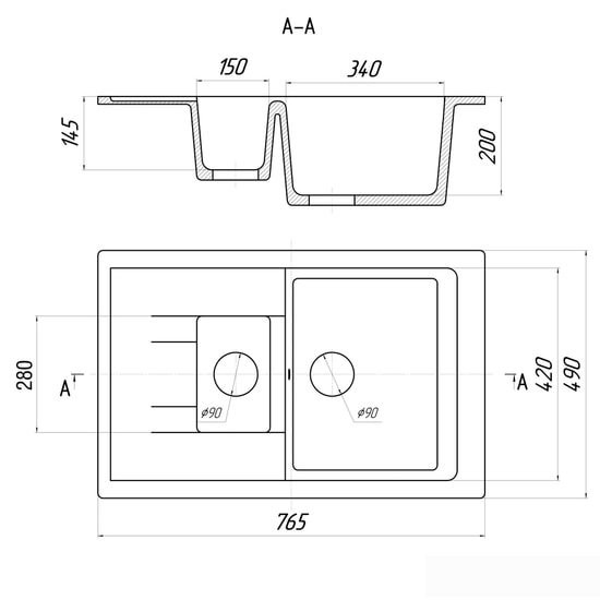 Кухонная мойка Gerhans C10 (графит) - фото2