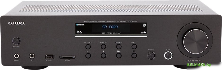 Интегральный усилитель Aiwa AMU-120BT (черный) - фото
