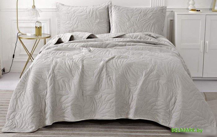 Набор текстиля для спальни Sofi De MarkO Глория 160х220 Пок-Гл5-160х220 (серебристый) - фото